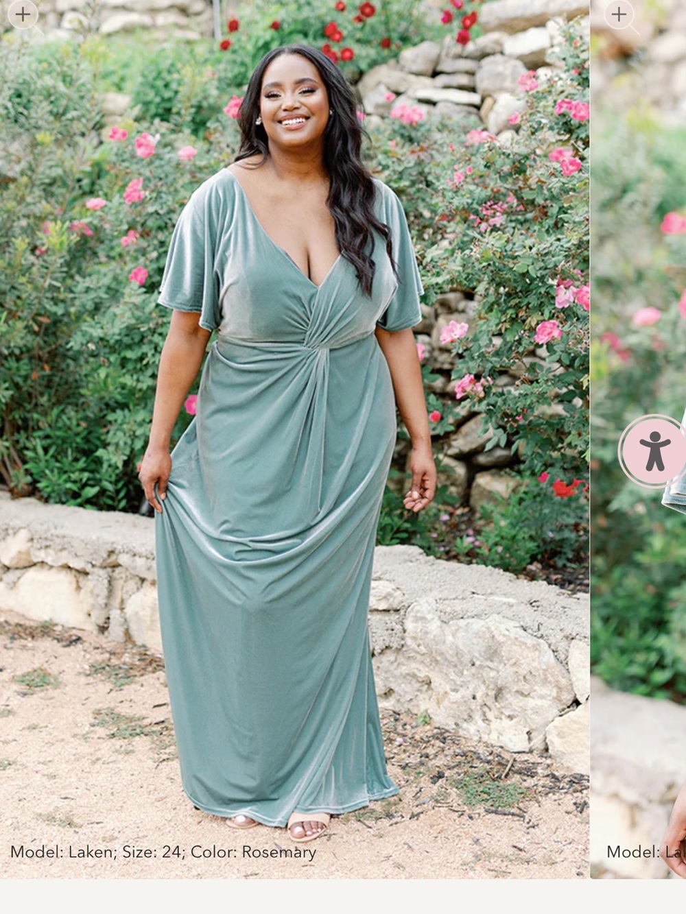 NWT Revelry Bridesmaid Sage Green Gwen V-Neck Maxi Dress Size 30